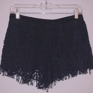 Black Lace Shorts